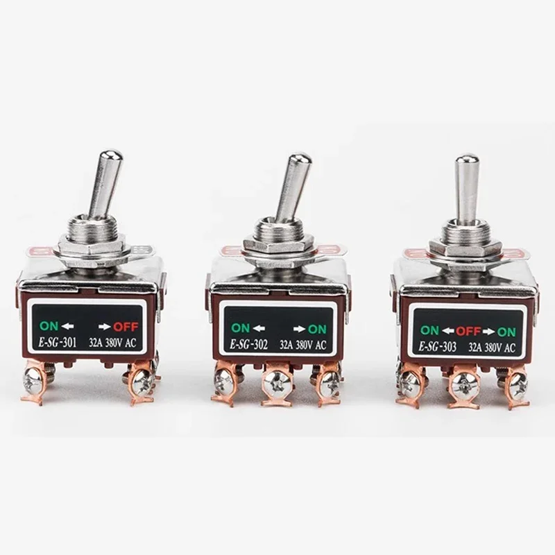 Self-Lock Rocker Switch Toggle Switch Brass Screw 32A 250VAC E-SG High Current Power Button Switch