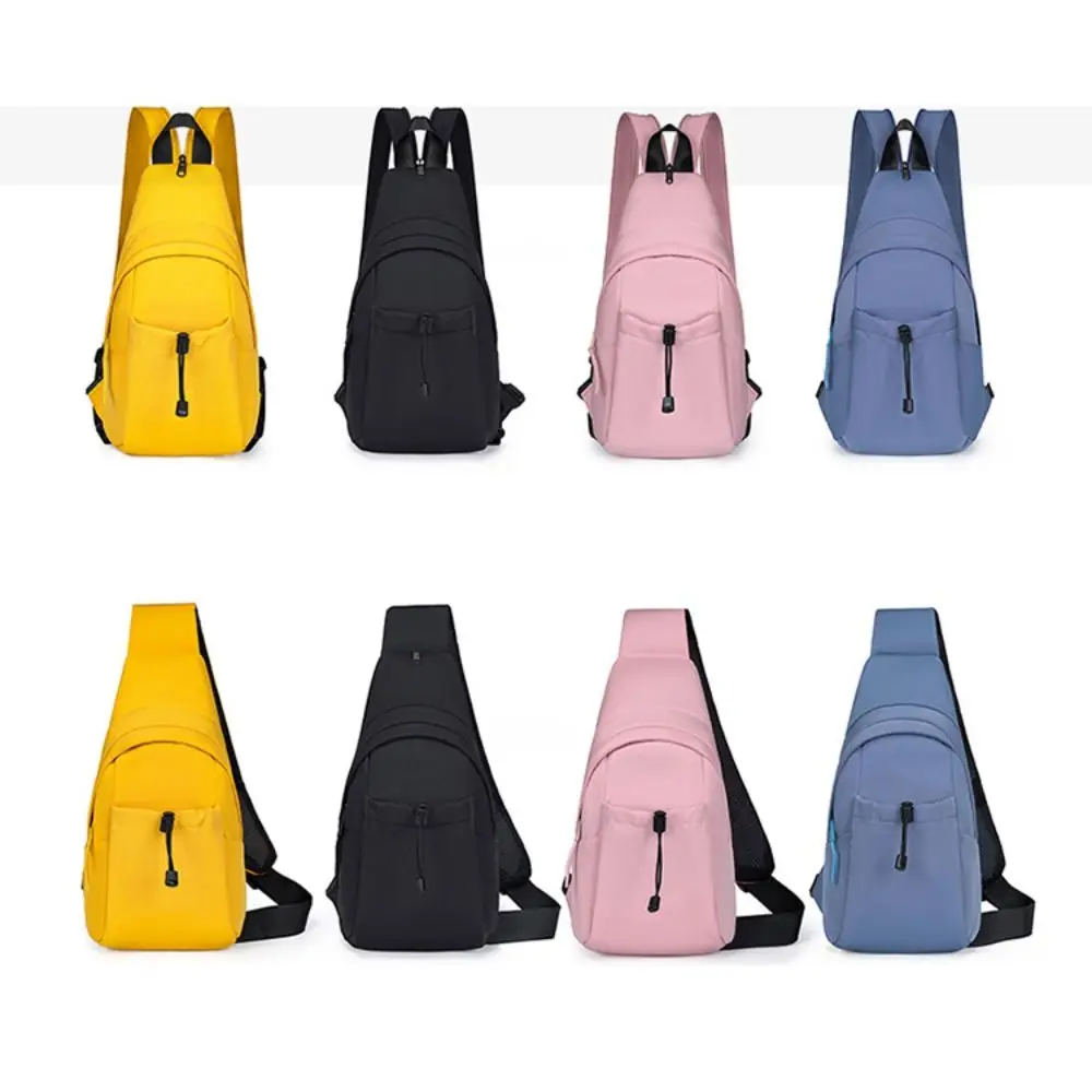 Bolsa de peito multifuncional portátil para homens, mochila de bolso grande, alça de ombro ajustável, pano Oxford