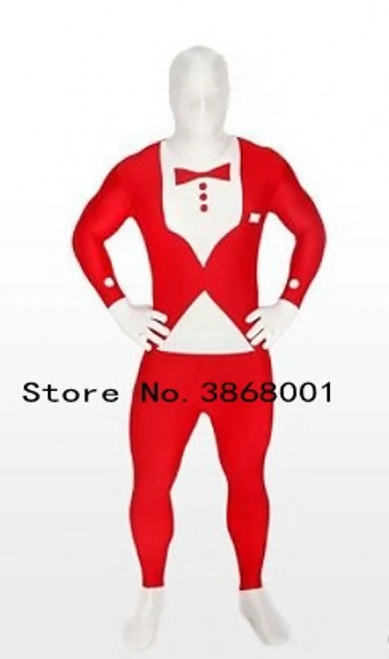 Halloween Chique Gentleman Slanke Catsuit Heren Heren Lycar Spandex Bodysuit Zentai Jumpsuit