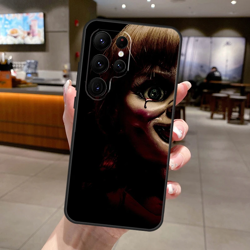 Annabelle film d'horreur coque de téléphone pour Samsung Galaxy S25 S24 S22 S21 Ultra S23 FE S9 S10 S20 Plus S25 FE couverture souple