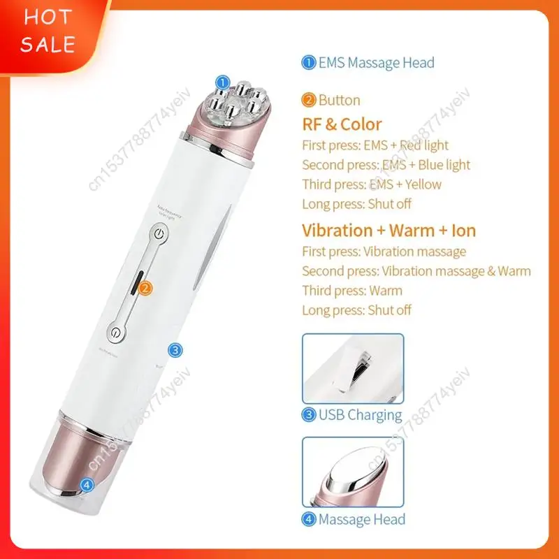 Mini EMS Eye Massager, Heating Eye Lifting Massager Anti-Wrinkle LED Light Therapy Beauty Device A62X