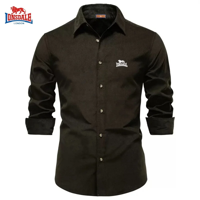 New men's high-quality corduroy pure cotton casual long sleeved shirt for autumn and winter fashion casual versatile top