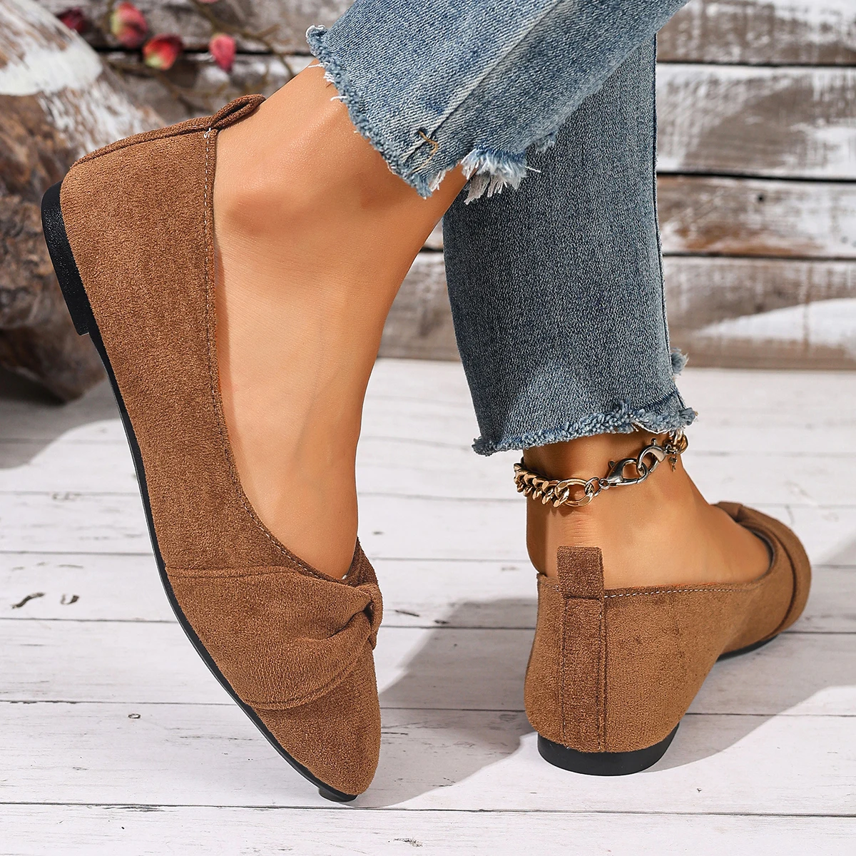 Neuer Stil, spitzer Zehenbereich, flacher Mund, atmungsaktiv, Schleifendekoration, modische und elegante, lässige, flache Schuhe für Damen, Zapatos Mujer – Detail 15