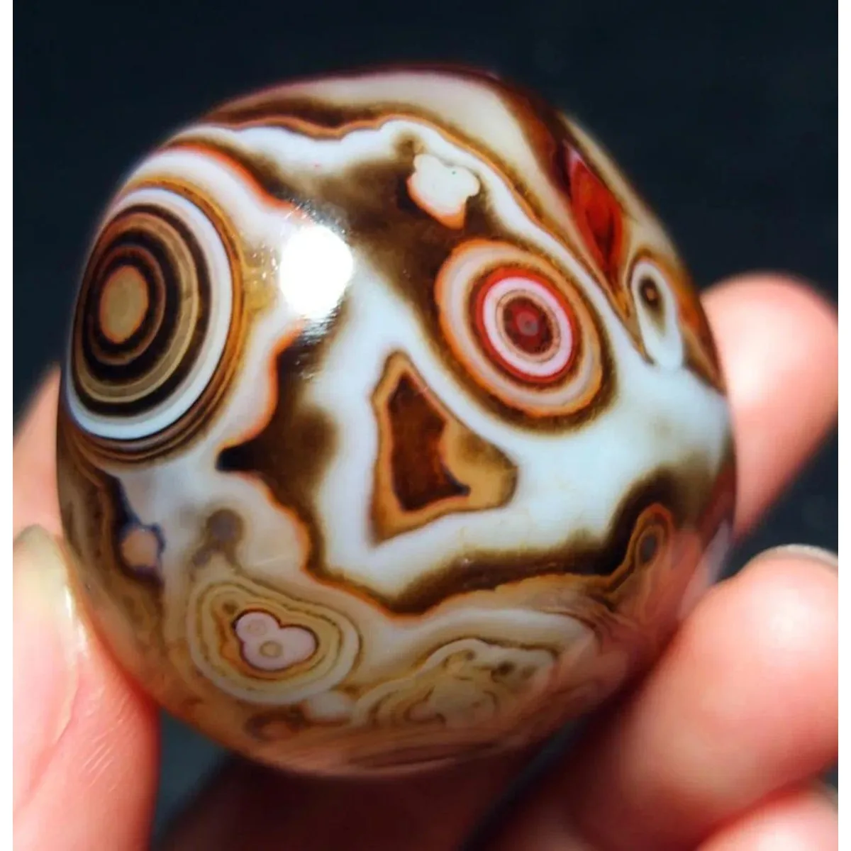 Loose Gemstone Banded Agate Palm Stone, Polished Tumbled, Natural Beauty, Vase Filler, Crystal Collection, Table Display