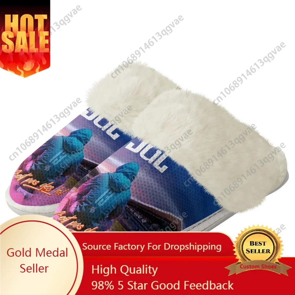 

Репер JUL C'est Pas Des Lol, плюшевые тапочки, сохраняющие тепло обувь, мужские и женские домашние хлопковые тапочки для спальни, индивидуальный заказ, термолегкие тапочки