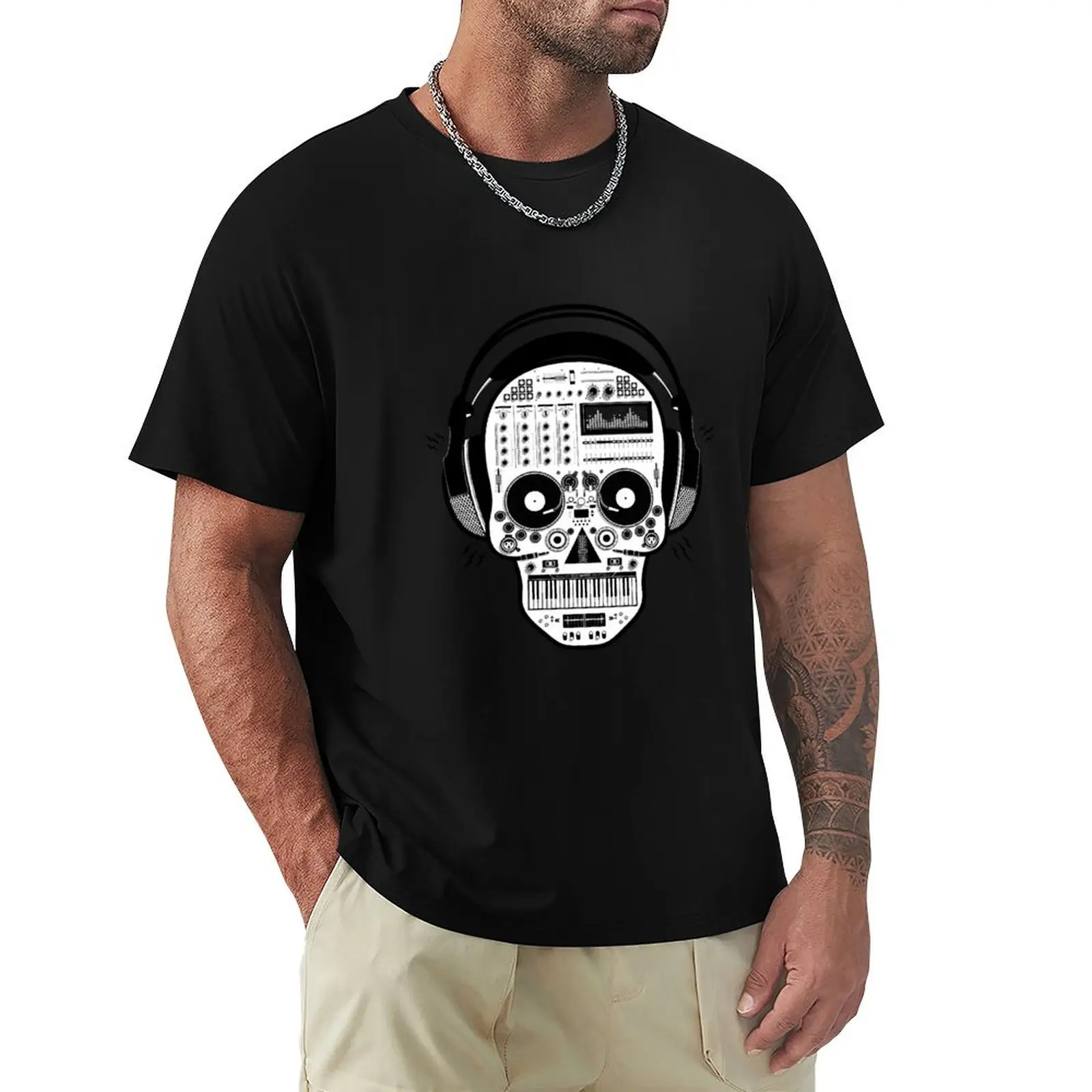 

DJ Skull T-Shirt vintage graphic shirts T-shirts oversize graphic t shirts compression shirt men
