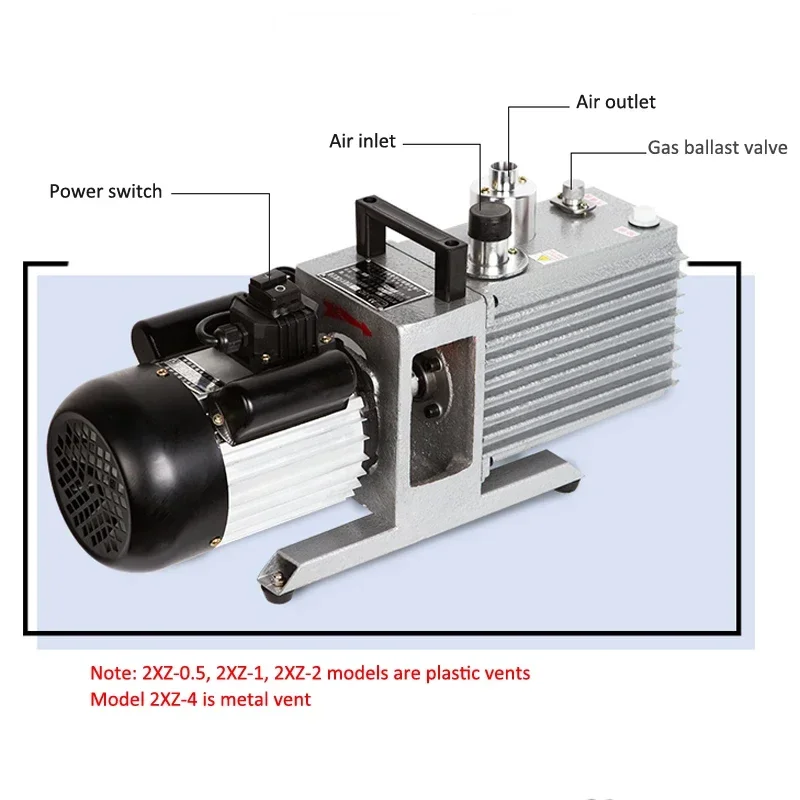 1400rpm Rotary Vane Vacuum Pump Two-stage Laboratory 2XZ-2 Small Pumping Widely Used Visual Oil Meter Vacuum Pump 370W 220V 1PC