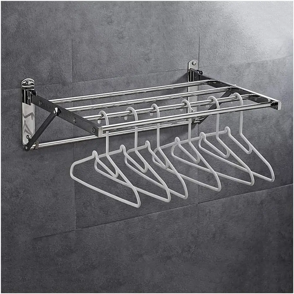 

Indoor Stainless Steel Clothes Drying Rack, Wall-Mounted Balcony Airer with Shoe Drying for Household Use