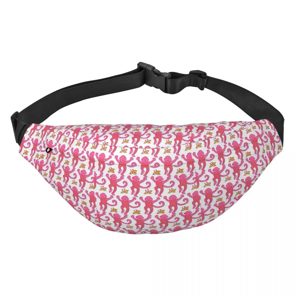 Custom Preppy Roller Monkeys Rabbit Fanny Pack Cycling Camping Women Men Anime Pink Sling Crossbody Waist Bag Phone Money Pouch