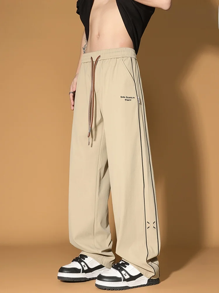 KITH الرجال عارضة الحرير الجليد مستقيم الساق السراويل الأمريكية شارع العليا السراويل الطويلة Faionable الشباب ربيع الخريف ارتداء