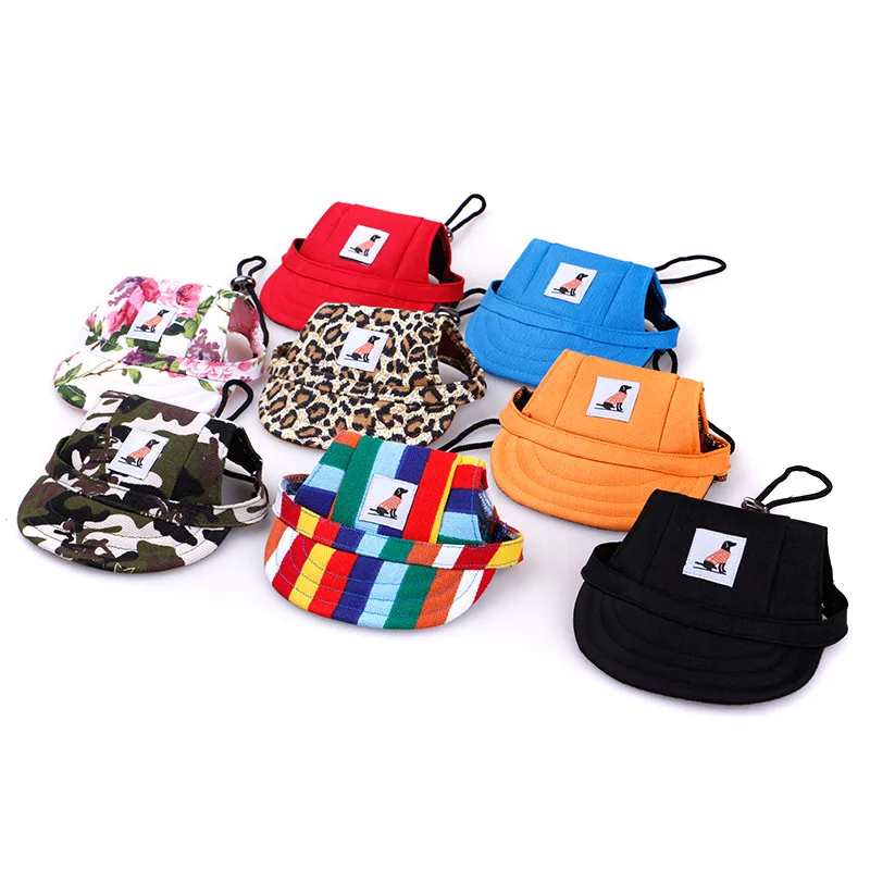 강아지 Dog Baseball Cap Hat with Neck Strap Adjustable Comfortable Ear Holes for Small Medium Large Dogs in Ourdoor Sun Protection