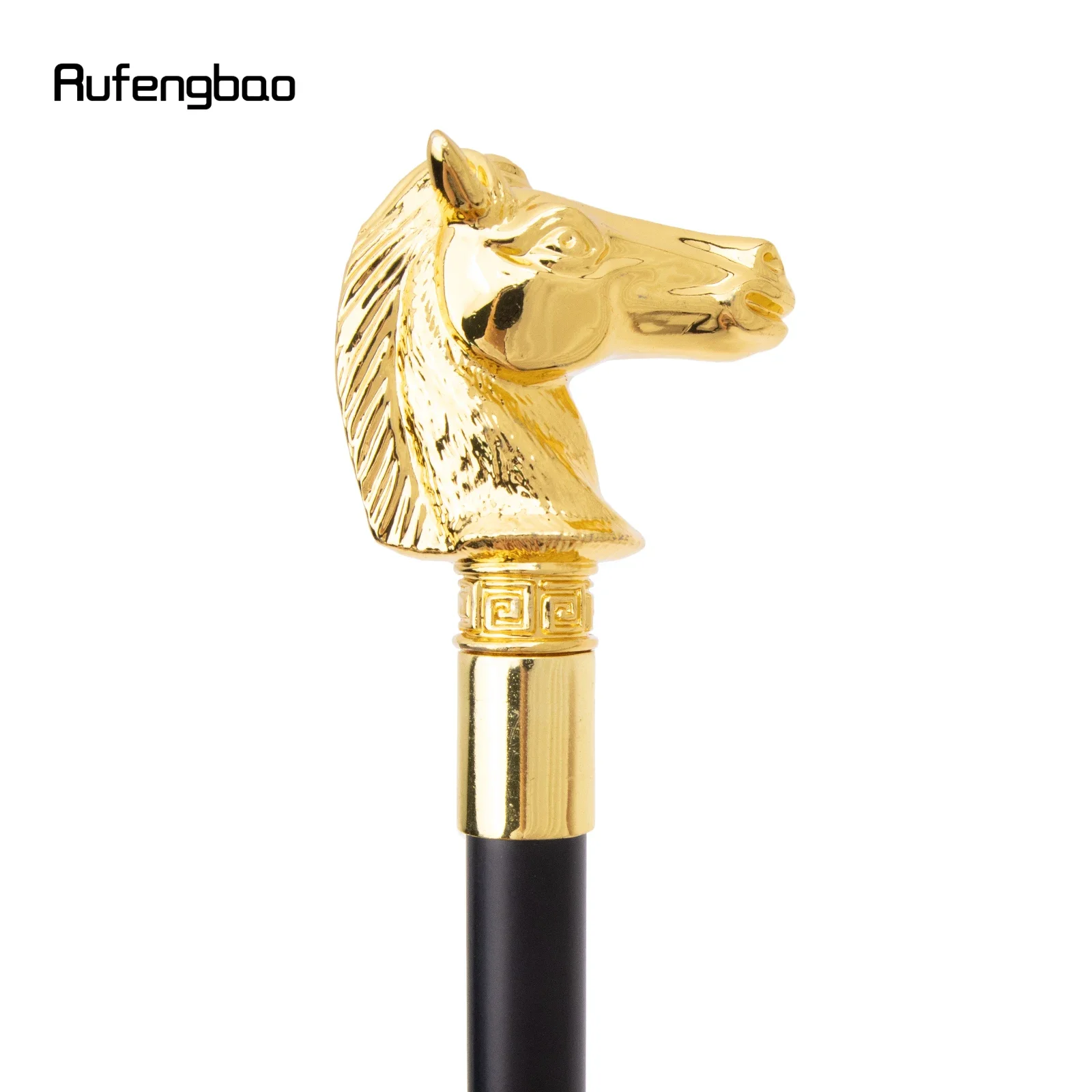 Golden Race Horse Bristle Head Animal Fashion Walking Stick Dekoracyjna impreza Cospaly Modna laska Crosier 93cm