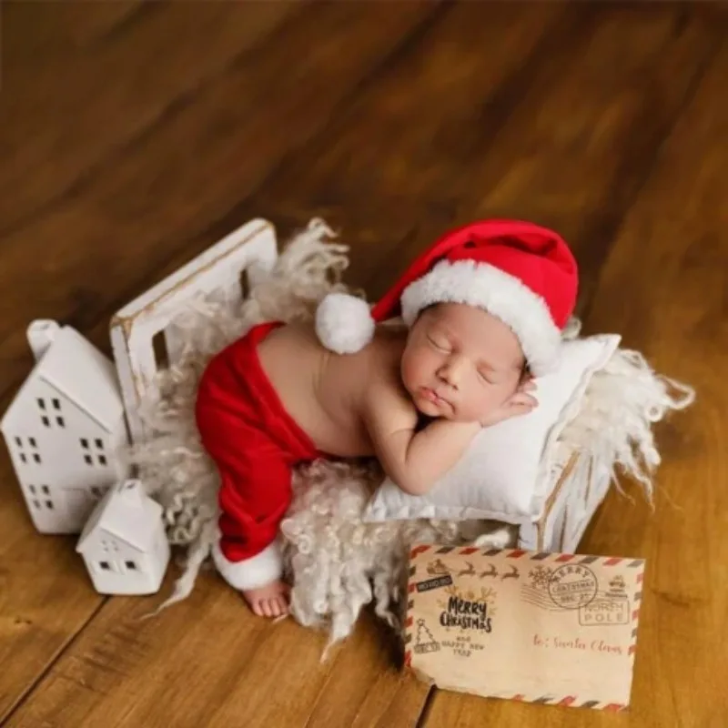 Baby Christmas Photoshoot Outfit - Winter Holiday Themed Photography Costume & Newborn Prop Set.ニューボーンフォト신생아 사진 ropa bebe niña