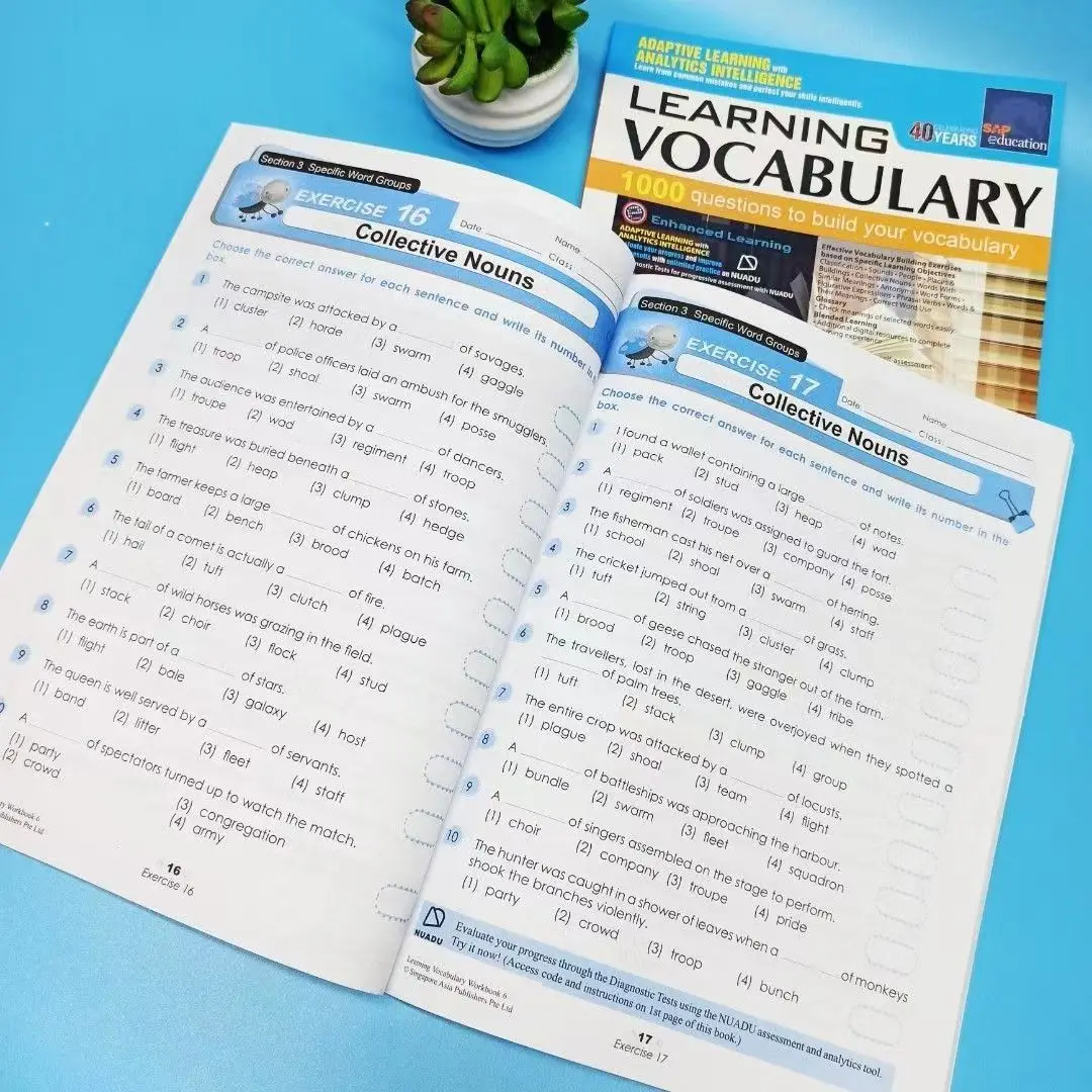 6 Books/Set of Singapore's Vocabulary of SAP Learning Vocabulary 1-6st Grade English Books For 8-12 Years Homework Educational