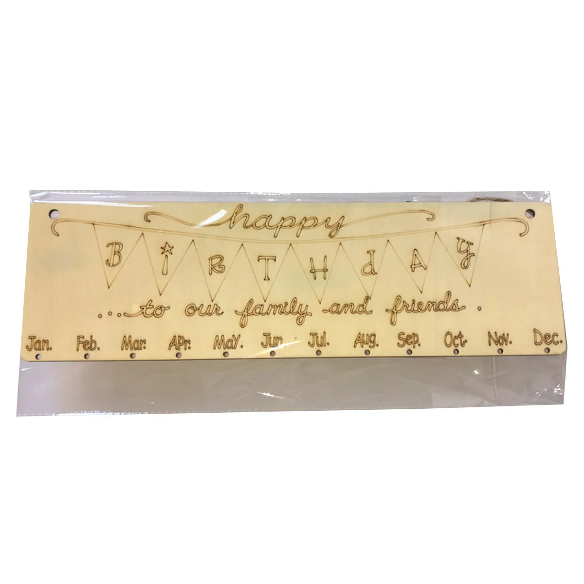 

Wooden Plaque Calendar 1 Board 1 Rope 50 Heart Pieces Birthday Reminder DIY Hanging Home Festival Decoration Gift