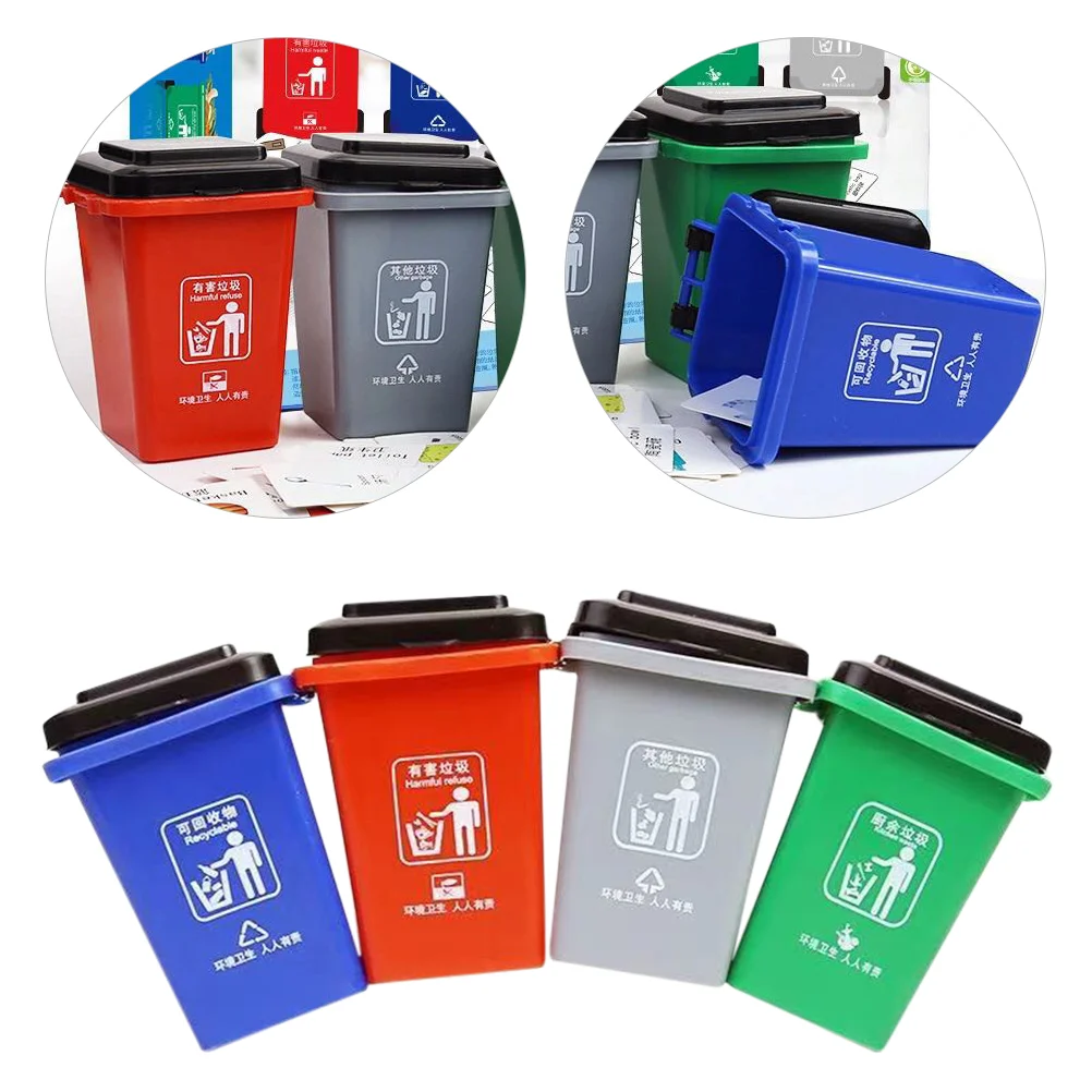 Miniature Trash Can Teaching Aids Child Toy Stroller Plastic Garbage Classification