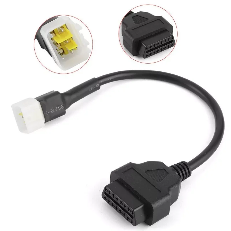 6 Pin To OBD 16 Pin Adaptor Cable Motorcycle Fault Detection Connector For DELPHI