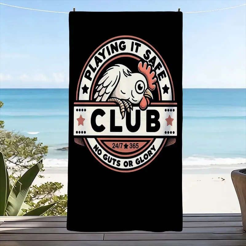 Large Beach Towel 80x160cm Funny Playing It Safe Club Ocean Life Summer Vacation Tropical Resort Pool Towel Gift