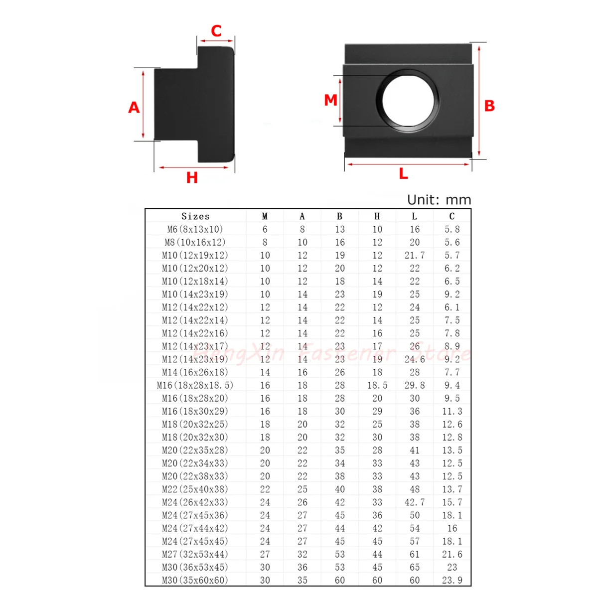 M6 M8 M10 M12 M14 M16 M18 M20~M30 DIN508 Grade 8.8 Carbon Steel T-Slot Nut Clamping Table Slot Milling T Sliding Nut Block