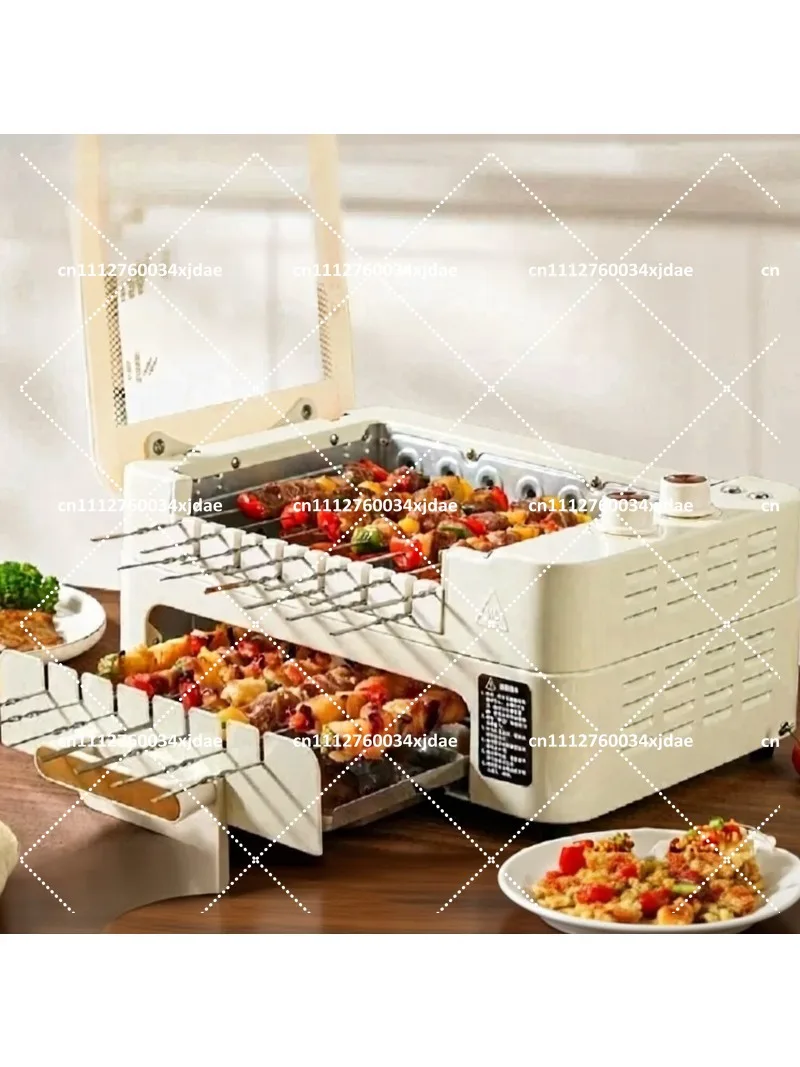 Fully Automatic Rotary Skewer Machine Household Smokeless BBQ Grill Electric Baking Pan Frying Washing Integrated Pan