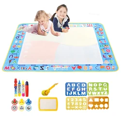 100x80CM Magic Water Drawing Mat with Reusable Magic Pens, Drawing Board Toy for Kids, Doodle Montessori Painting 39X31 Inches