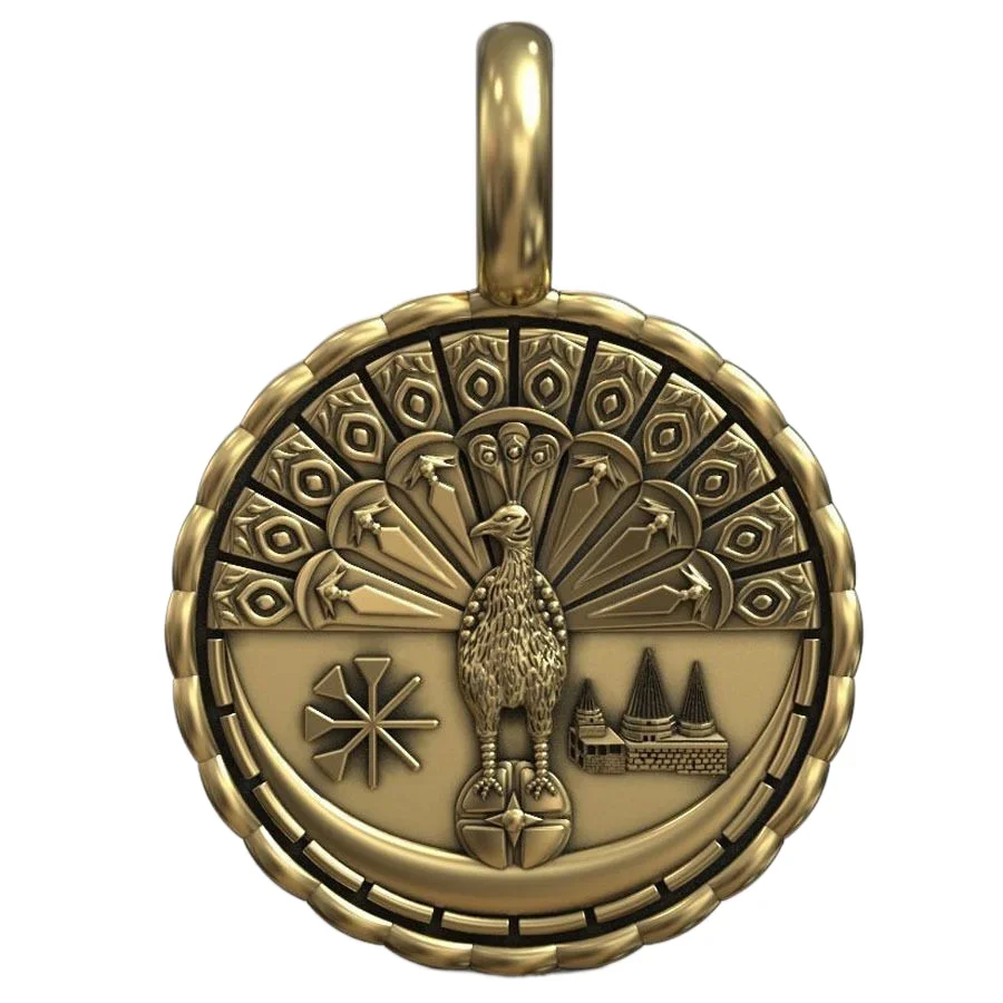 15g Yezidi Lalish Peacock Angel Art Relief Pendant  Customized 925 SOLID STERLING Silver High Trendy