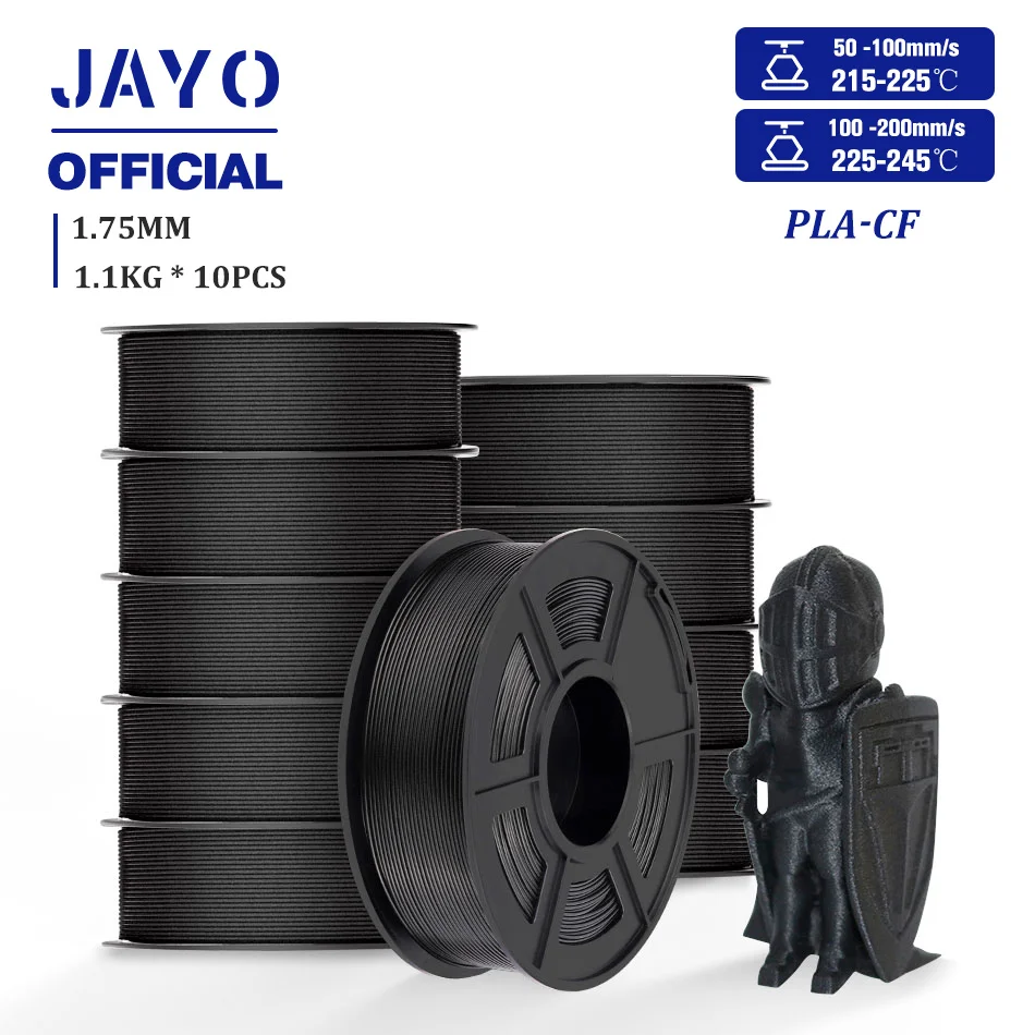 JAYO PLA-CF 3D-printerfilament 1,75 mm PETG-CF/PLA koolstofvezelfilament Hoge taaiheid Hittebestendige 3D-printmaterialen