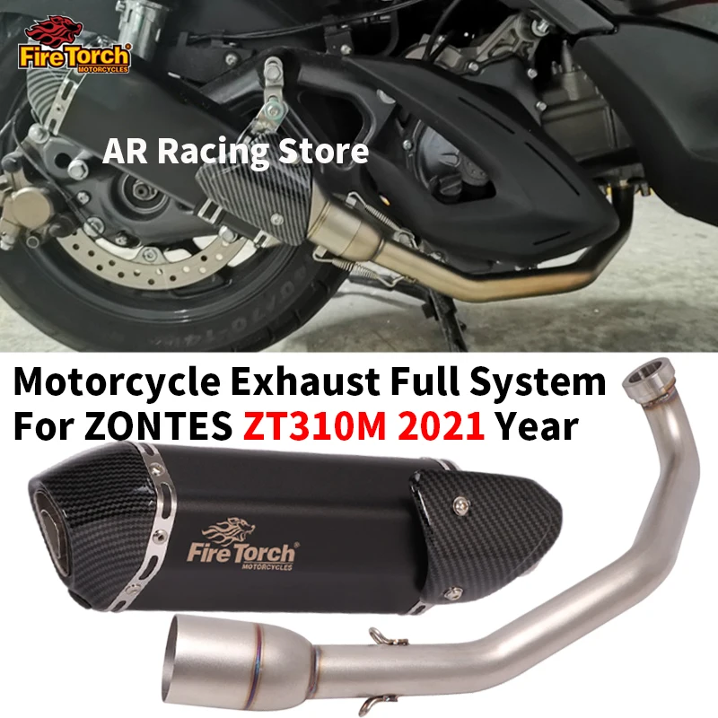 Slip On For ZONTES ZT310M 310M ZT310 2021 Motorcycle Exhaust Full System Escape Modified Front Link Pipe Muffler Moto DB Killer