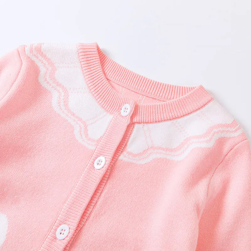Factory direct sales children's sweater jacket autumn new European and American cute cartoon girls knitted cardigan children's
