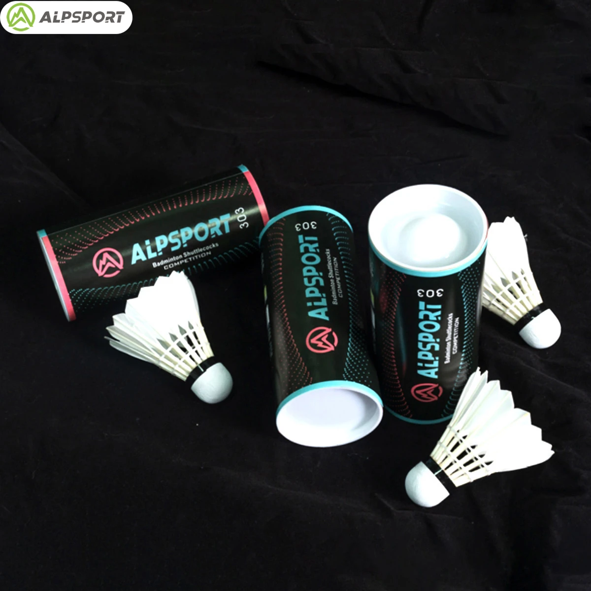 ALPSPORT 303 White Duck Feathers Badminton Shuttlecock 3/6/9 Tubes, Smooth Speed For Outdoor Sports Suitable For Beginners