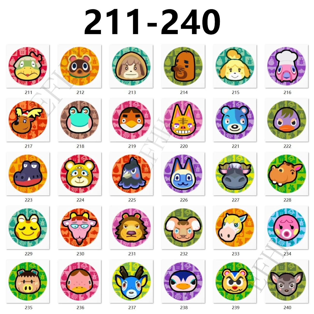 

211-240 Различные карты Amxxbo Hot Game Animal Croxxing: New Horizons Различные милые роли Игровой набор NS Соберите мини-карты для монет NFC