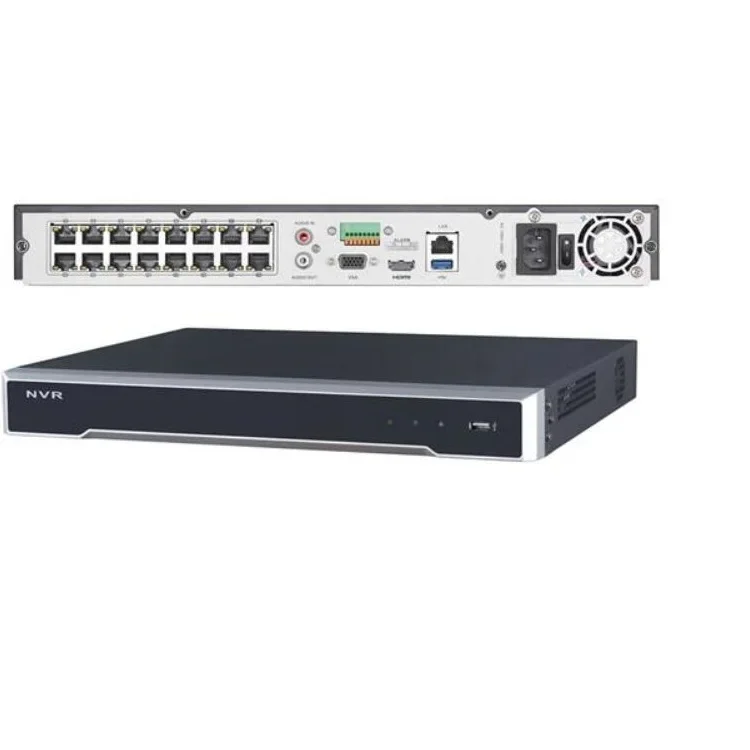 Original Hik 4K 8mp 2 SATA h.265 POE 16 Channel AI NVR 1     6ch Plug and Play Network Video RecorderLocal stock