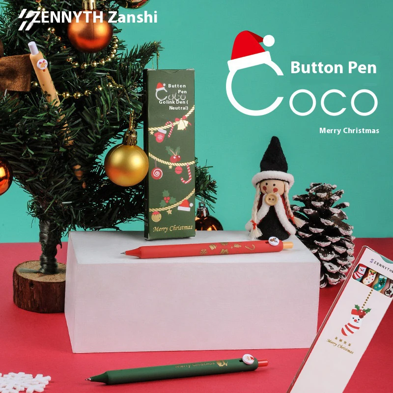 

New ZENNYTH Gel Pen Christmas Set User-friendly One-click Quick-Dry Smooth Black Ink Pen Thoughtful Holiday Gift Cute Supplies