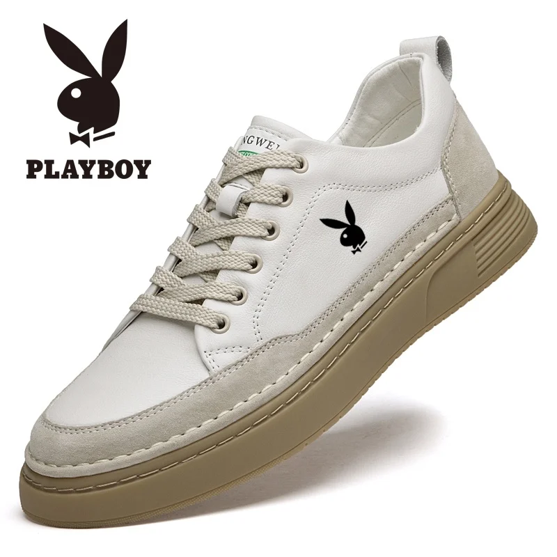 

Men's oes Spring New Sle Casual Leather Loers Trendy Versatile Flat Heel Rubber Outsole round Toe Sport Leisure