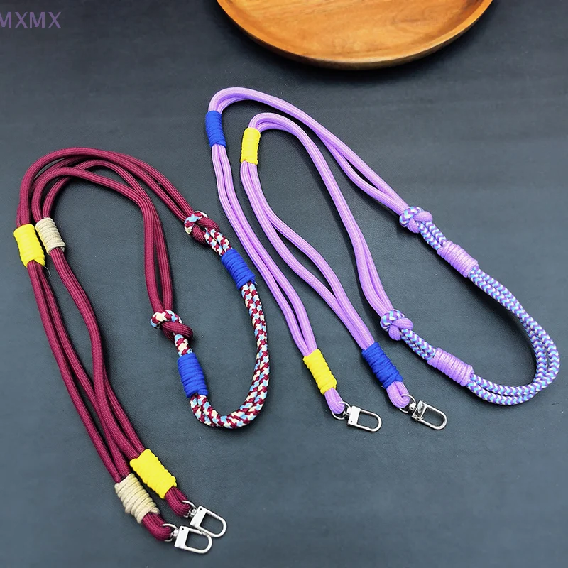 Color Splicing Hanging Rope Mobile Phone Lanyard Anti Loss Sturdy Keychain Hand-Woven Lanyard Loss Prevention Fall Prevention