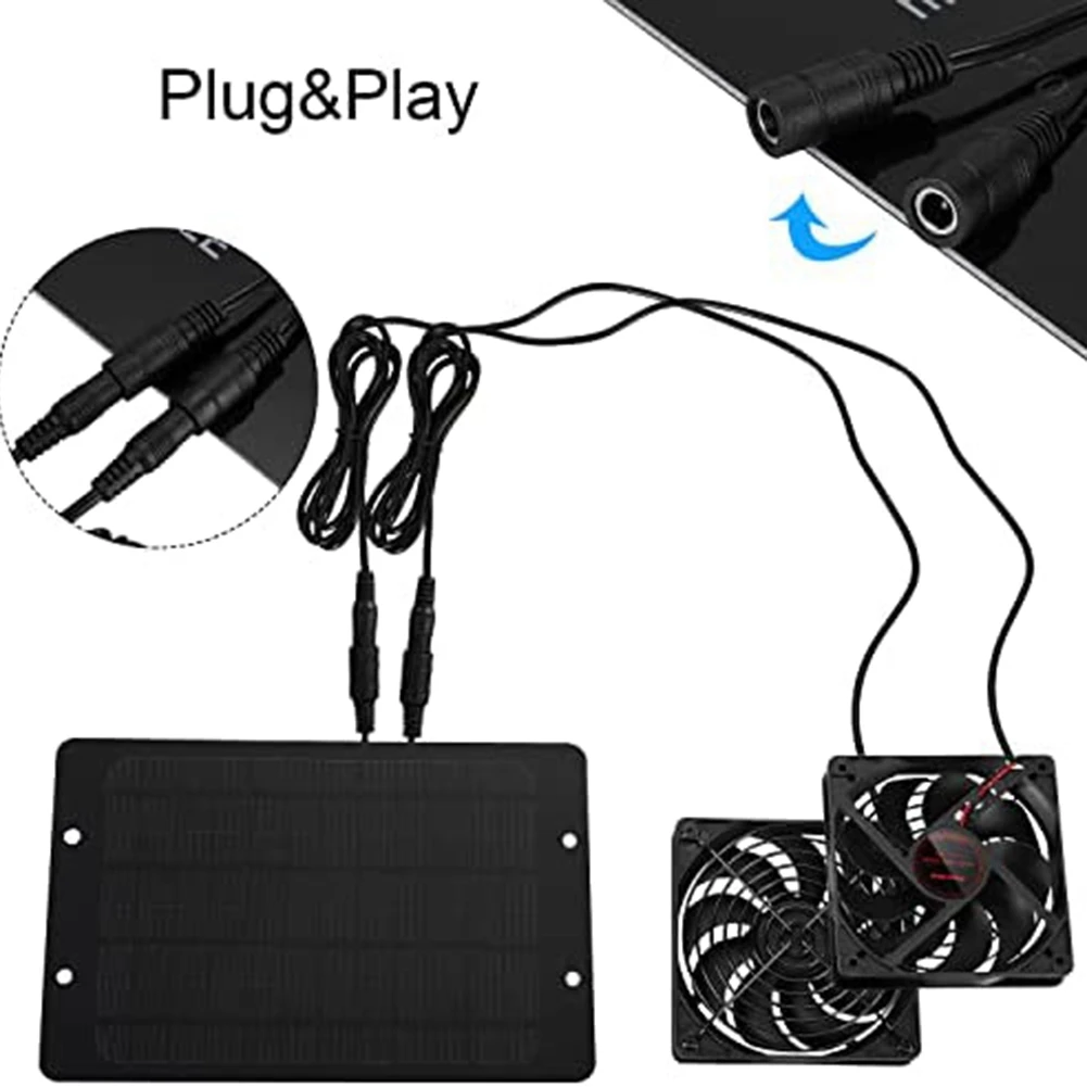 A13I-Solar Panel Fan Kit, 10W 12V Solar Powered Fan Outdoor Waterproof, Portable Ventilator Exhaust Fan With 2M Long Cable