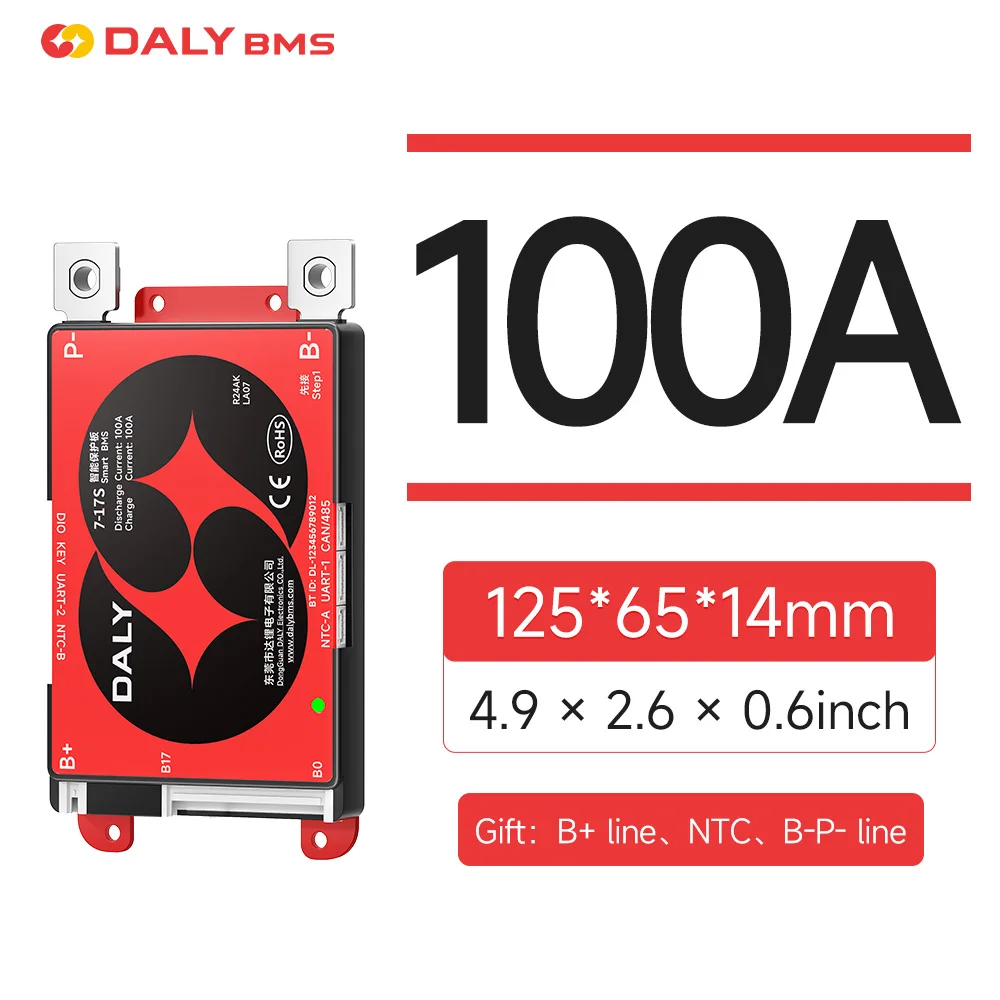 Daly Smart BMS 4S 8S 24V Lifepo4 100A BMS Build-in BT Bateria De Lifepo4 BMS 4S 12V with Bluetooth APP image 3