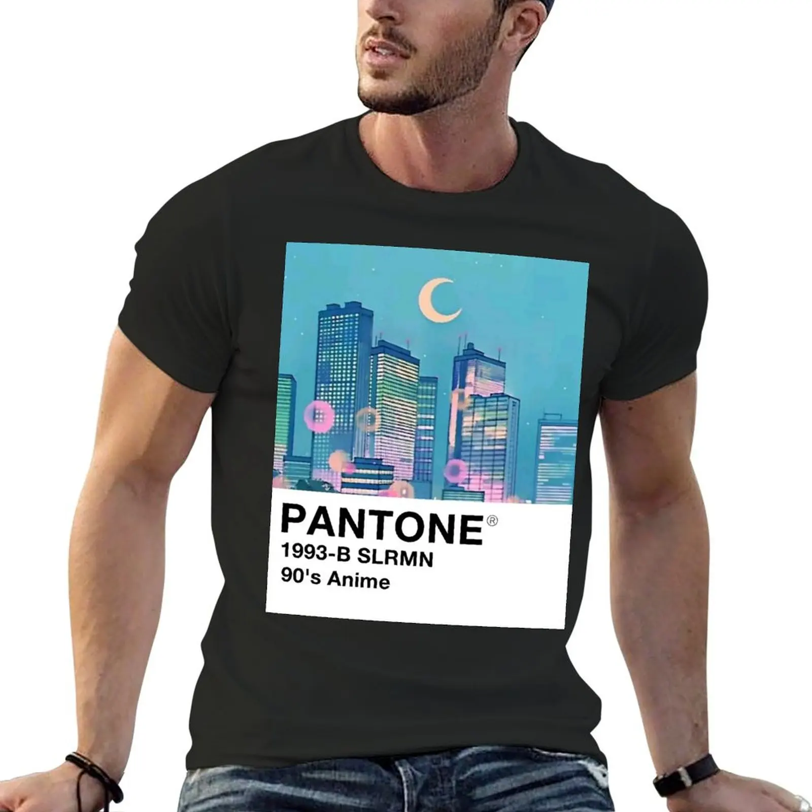 90's Pantone B T-Shirt blanks boys animal print graphic t shirts kawaii clothes mens t shirts casual stylish