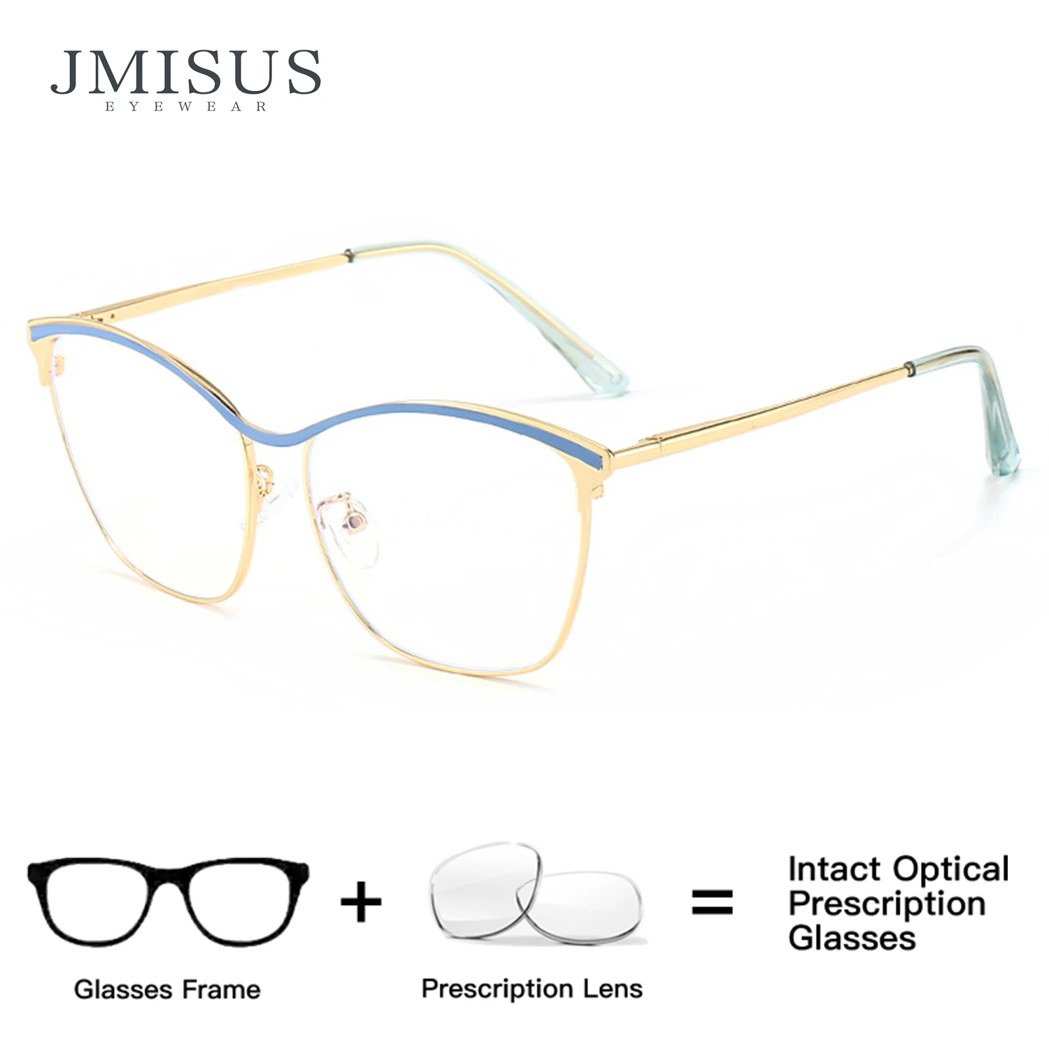 

JMISUS Trendy Square Butterfly Myopia Glasses for Woman Anti-Blue Light Photochromic Brown Optical Eyewear
