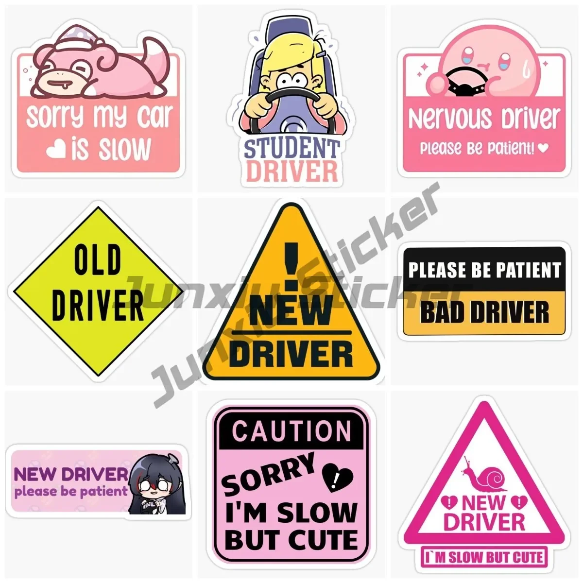 

Creative Warning Car Stickers New Driver Apologies for Slow Driving My Car Vinyl Waterproof Self Adhesive Stickers