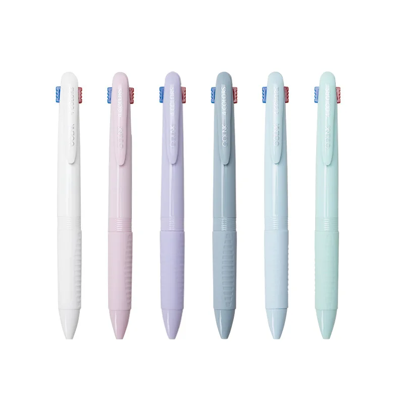 Four-color press color ballpoint pen multi-color ballpoint pen 0.5mm student girl signature ballpoint pen