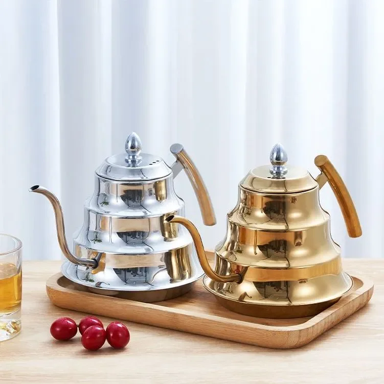 Kitchen Coffee Pot Stainless Steel Coffee Drip Kettle Tea Pot, 1.2L Fine Mouth Coffee Pot mj7
