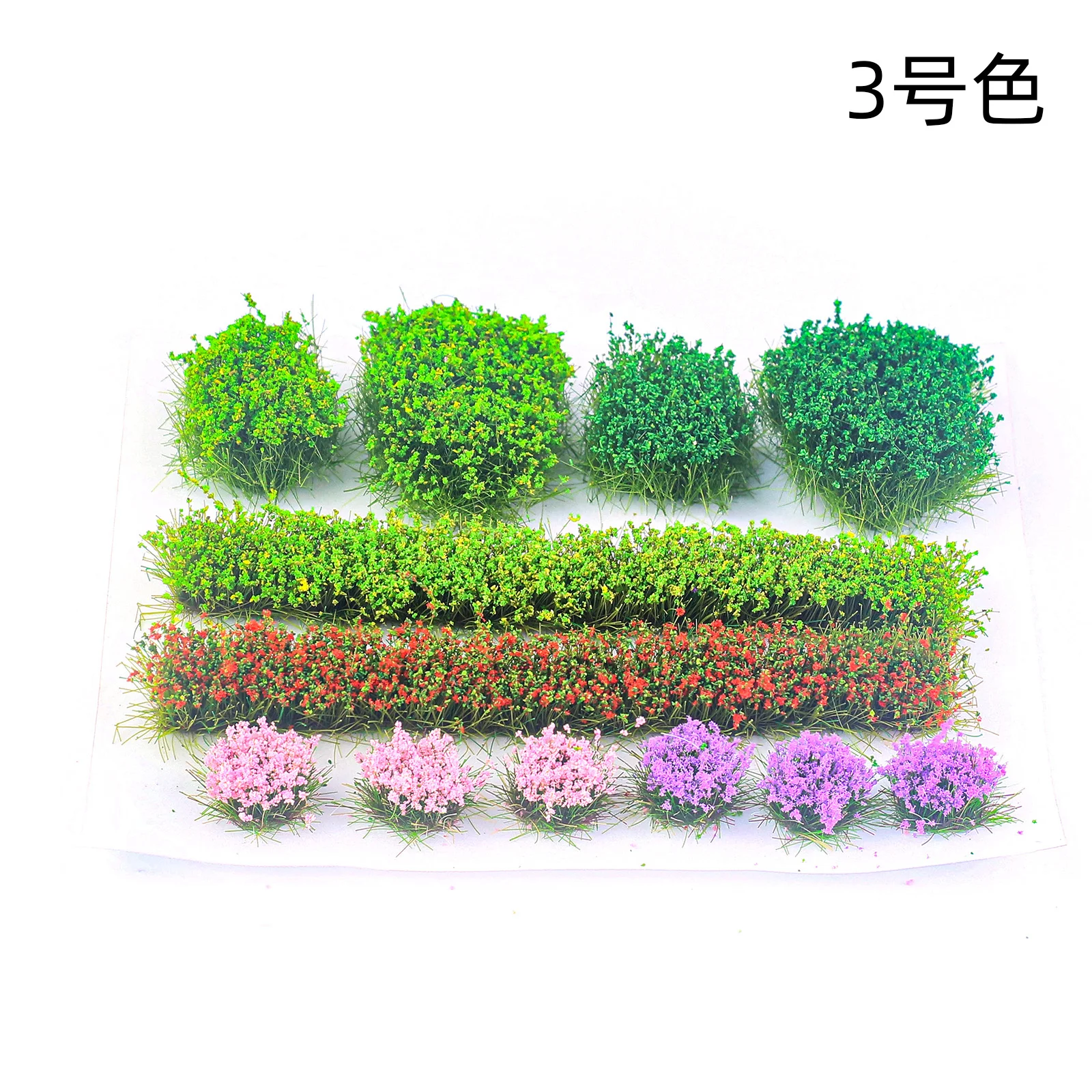 Gemischte Blumen- und Grasbüschel-Modellbausätze, Miniaturpflanzenmaterialien für die Herstellung von Sandtisch-Layouts, Diorama-Zubehör