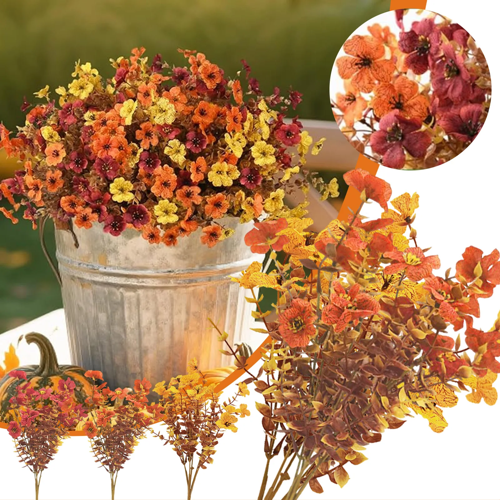 

12 упаковок искусственных цветов эвкалипта для вазы, реалистичные искусственные цветы для композиции обеденного стола