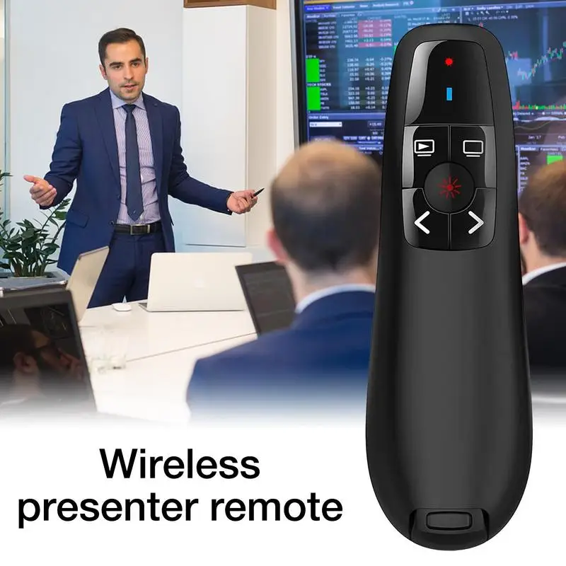 Portable 2.4GHz USB Wireless Presentation Remote PPT Remote Clicker For PowerPoint Office Pointer Presenter Black