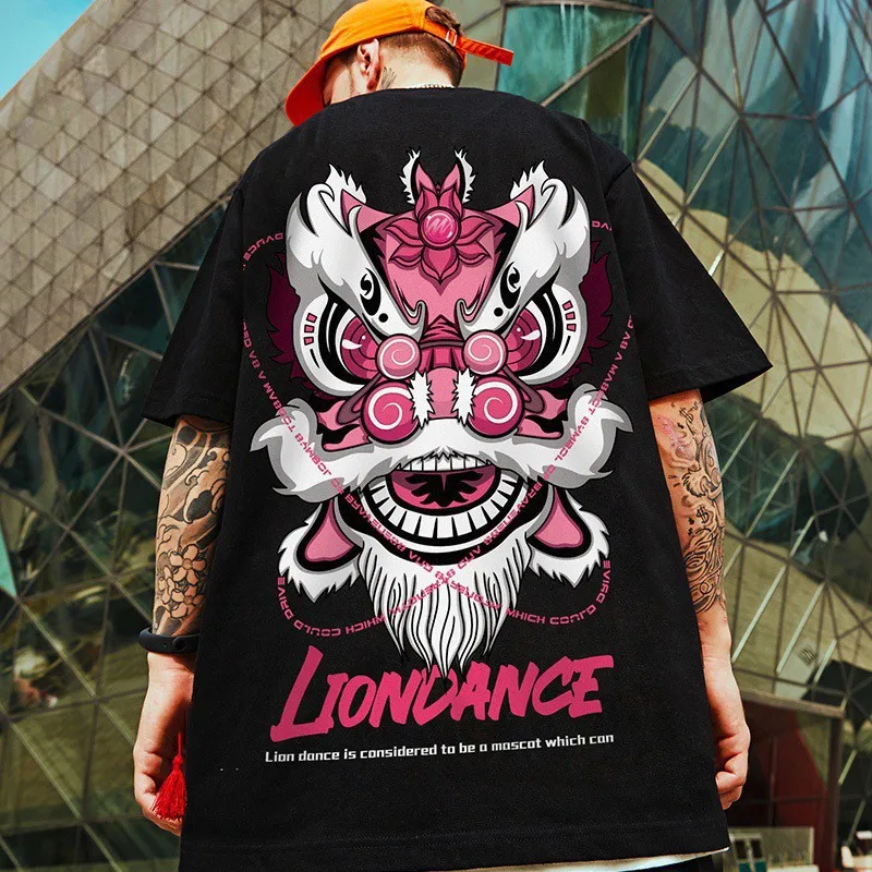 

American 2024 new short-sleeved t-shirt men's loose half-sleeved round neck street big yards T summer casual hundred tops