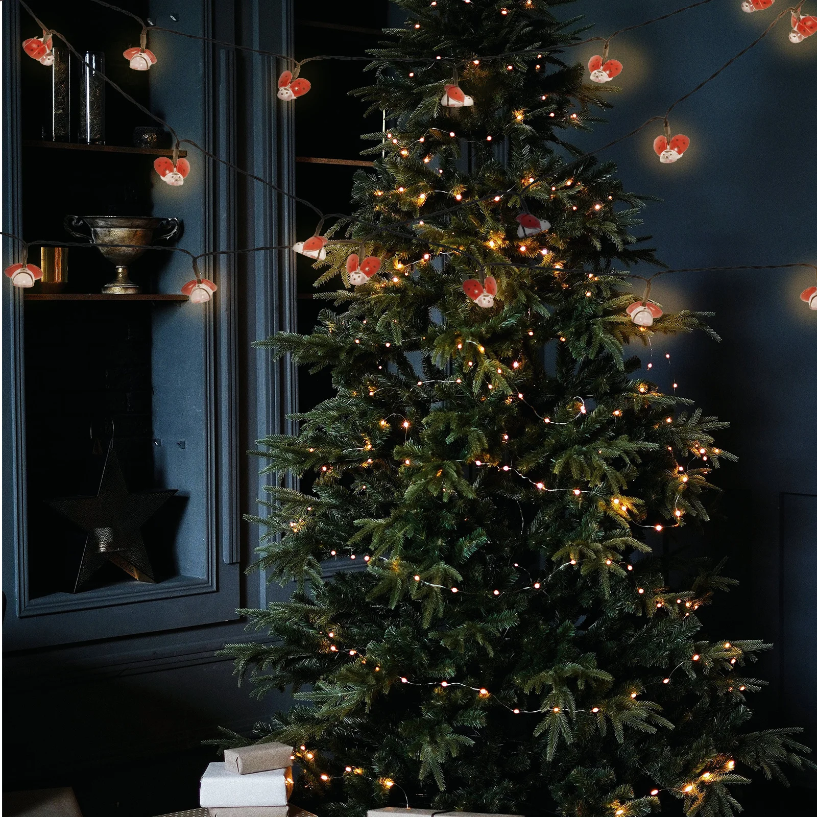 

1Set Festival LED Light String Christmas Insect Shape Lamp Decorative Hanging Lights for Indoor Outdoor Holiday Party