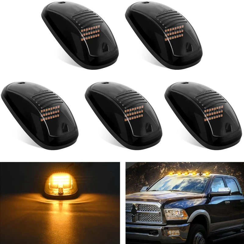 

New Smoked 5 Pcs 12 LED Vehicle Car Cab Roof Running Marker Lights for Truck SUV Off Road Set Bulb Lamp Car Styling