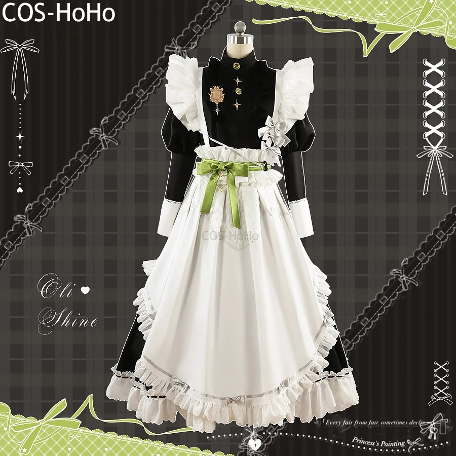 COS-HoHo Nu: Carnival Olivine Maid Dress Game Suit Sweet Lovely Uniform Cosplay Costume Halloween Party Role Play Outfit