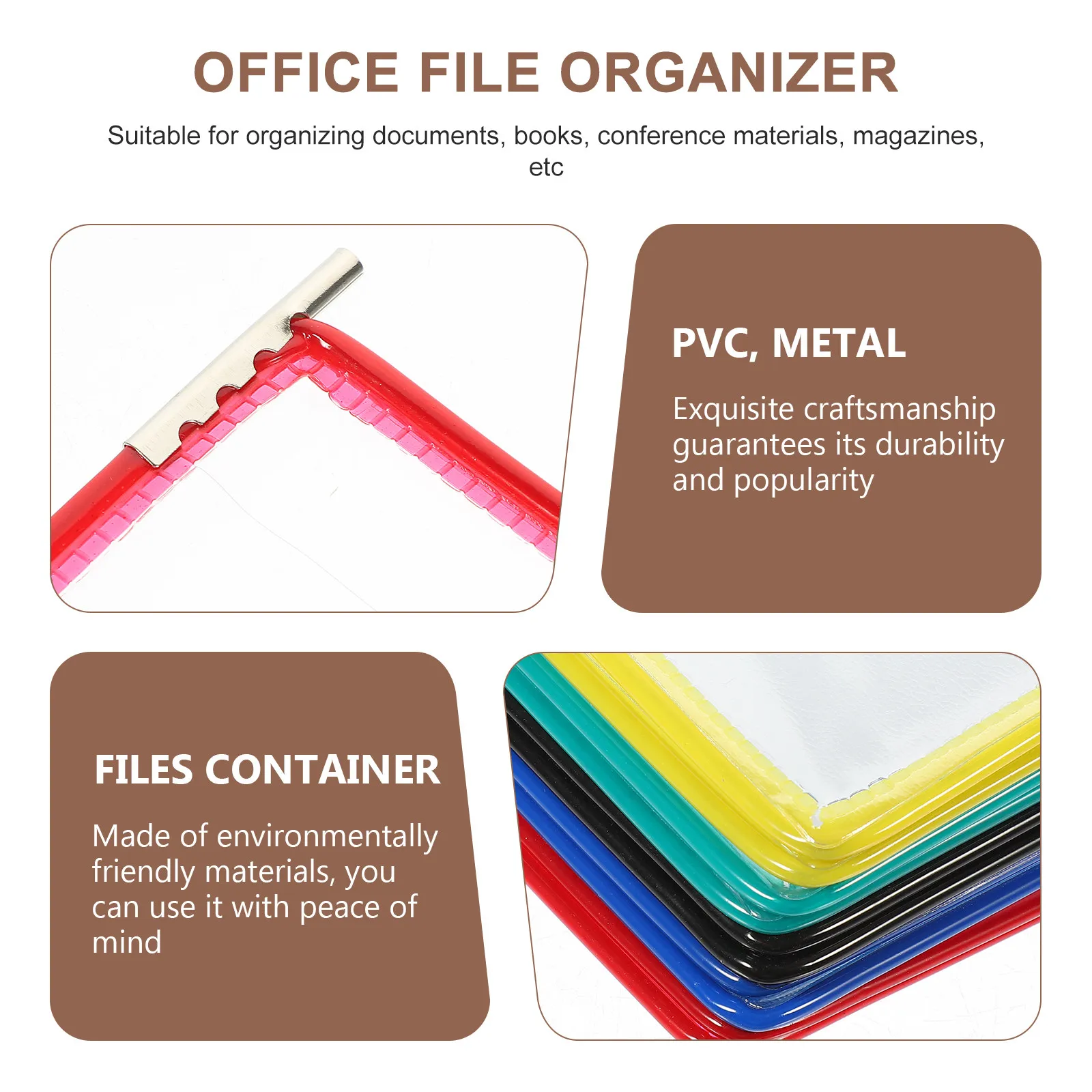 Wall Hanging Document Rack Simple Structure Convenient File Organization Wall Mounted File Holding Rack for Office School